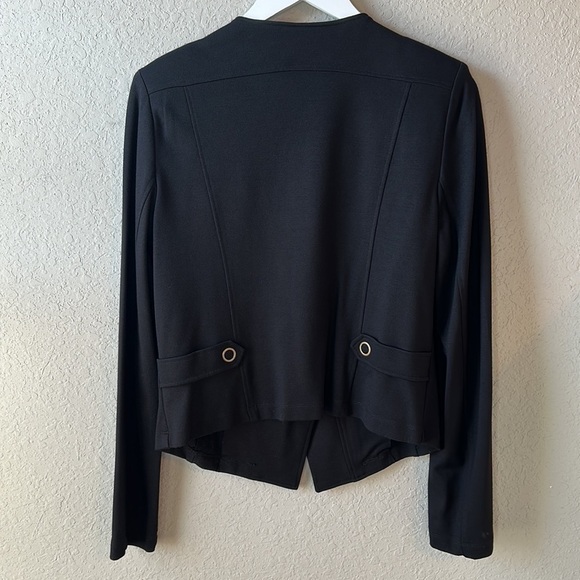 CAbi  Black Ponte Knit Moto Jacket 615 Size Medium‎ - Picture 4 of 13